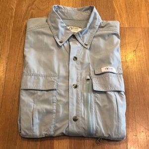 🎣FISHING SHIRT SS BUTTON DOWN 🔹VENTED🔹LARGE